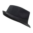 thumbnail image 5 of Simplicity Wide Brim Fedora Hats for Men Women Unisex Mens Womens Timelessly Classic Manhattan Structured Gangster Trilby Fedora Hat, 5 of 5