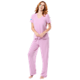 thumbnail image 3 of Fruit of the Loom Women's Soft & Breathable V-Neck Short Sleeve Top & Pajama Pant Set, Sizes S-4X, 3 of 7