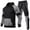Dark Gray, variant on Men's Tracksuit Hooded Hoodie Set 2 Pieces Sporting Male Fitness Plush Sweatshirts Pants Sets, for Winter Gym Training and Casual Wear,Black,L
