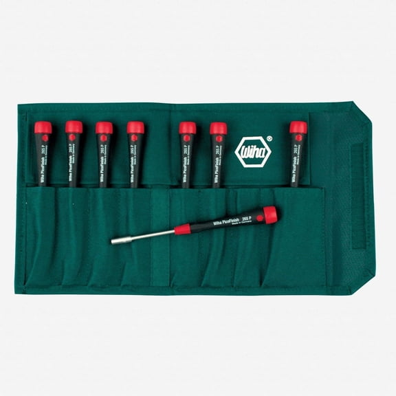 Wiha 26596 Nut Driver Set, Metric with Precision Soft PicoFinish Handle in 8