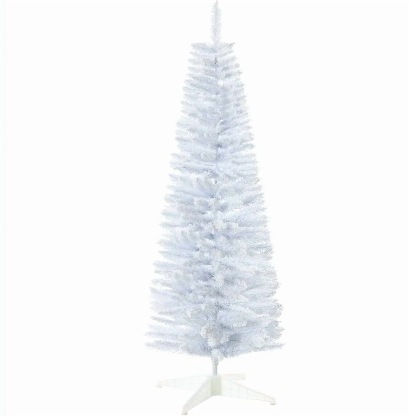 5ft Unlit Snow Flocked Pencil Christmas Tree 294 Tips Flame Retardant Small Space Holiday Decor