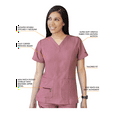 thumbnail image 3 of Adar Pro Heather Breakthrough Plus Scrub Set For Women - Enhanced V-Neck Top & Multi Pocket Pants, 3 of 7
