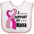 thumbnail image 3 of Inktastic Breast Cancer Awareness I Support My Nana with Pink Ribbon Boys or Girls Baby Bib, 3 of 4