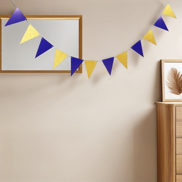 GOOHOCHY 3Ud Banderines Triangulares Multicolores Para De Fiesta Con Material De Resistente