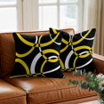 thumbnail image 3 of Modern Abstract Art Throw Pillow Cover Yellow White Geometric Circle Cotton Linen Cushion Cover Throw Pillow Case with Invisible Zipper for Couch Sofa Bed Chair Car 26x26 Inch, 3 of 13
