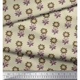 thumbnail image 2 of Soimoi Rayon Fabric Leaves & Floral Block Print Sewing Fabric Yard 42 Inch Wide, 2 of 3