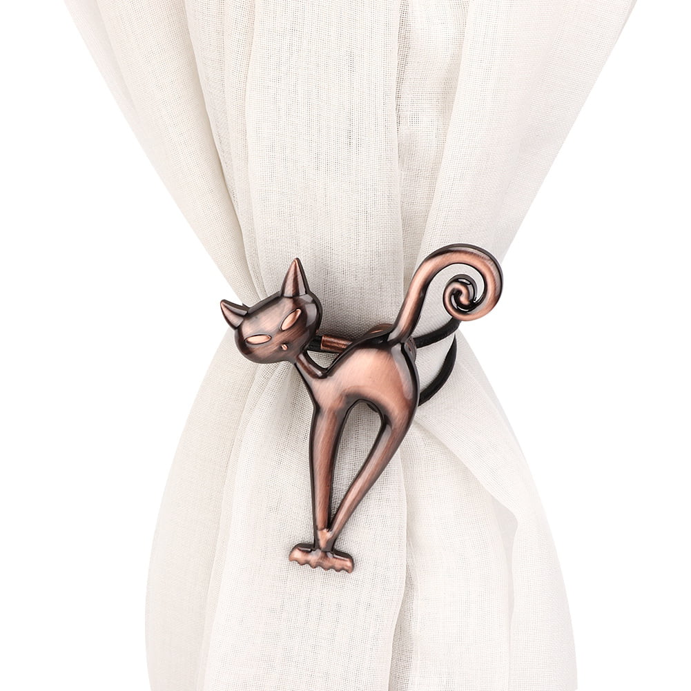 Cute Cat Magnetic Window Curtain Clips Buckle Belt Tieback for Home Decoration