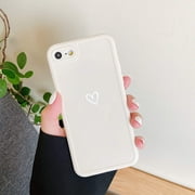 ZTOFERA TPU Case for iPhone iPhone 7/iPhone 8/iPhone SE 2020,Glossy Soft Slim Back Case with Simple Heart Pattern,