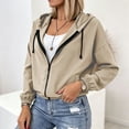 thumbnail image 6 of PBFRDSJ Women's Lightweight Rain Jacket Comfortable Stretch Hooded Zip Up Jacket with Pockets for Hiking Travel Outdoor Sizes S-2XL, 6 of 9