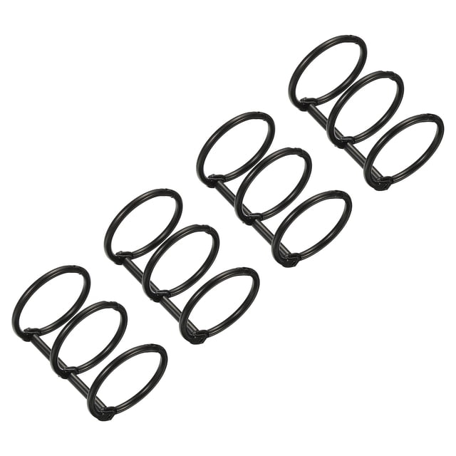 Unique Bargains 1' Dia. Office Book Rings, Black, 4 Pack