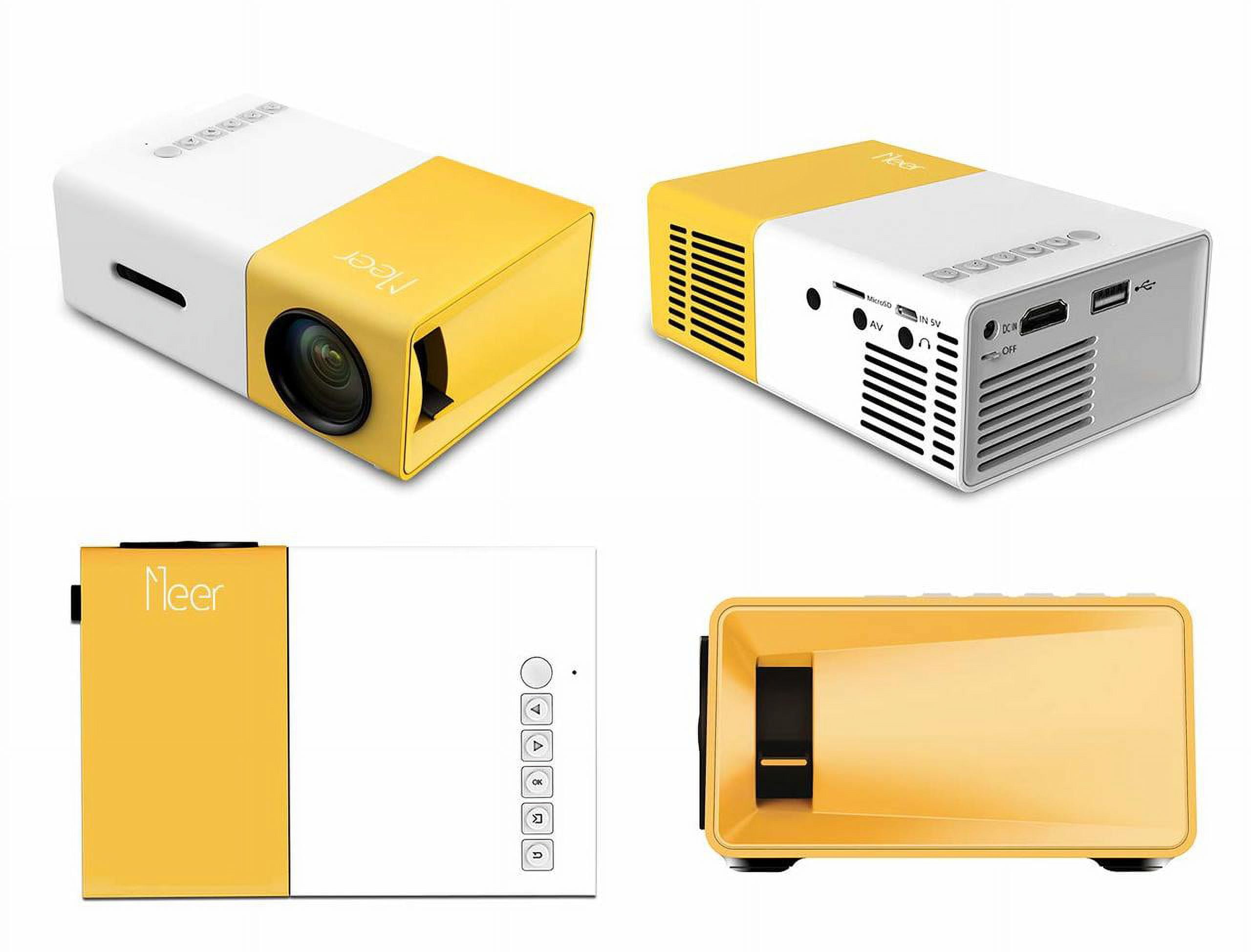 Mini Projector, Meer YG300 Portable Pico Full Color LED LCD Video