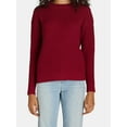 thumbnail image 5 of Time and Tru Women's and Women's Plus Waffle Stitch Sweater with Long Sleeves, Midweight, Sizes XS-4X, 5 of 5