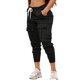thumbnail image 1 of Pantalones cargo elásticos de cintura baja vintage con bolsillos para mujer - Pantalones informales holgados con hebilla en forma de nariz de cerdo, 1 of 5