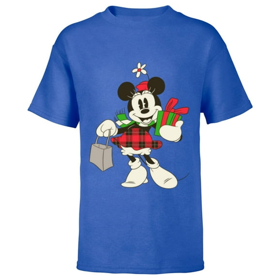 Disney Vintage Minnie Mouse Retro Holiday - Short Sleeve T-Shirt for Kids - Customized-Royal