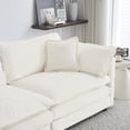 thumbnail image 6 of 76.7" Deep Seat Sectional Cloud Sofa Sleeper, 4 Seat Modular Couch Bed with 2 Ottomans & Soft Pillows, Modern Upholstered Loveseat Sofa for Living Room, Apartment, 6 of 7