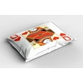 thumbnail image 2 of Ambesonne Queen Pillow Sham 2 Pack, Playing Poker Card Deck, 30"x20", Vermilion Yellow White, 2 of 3