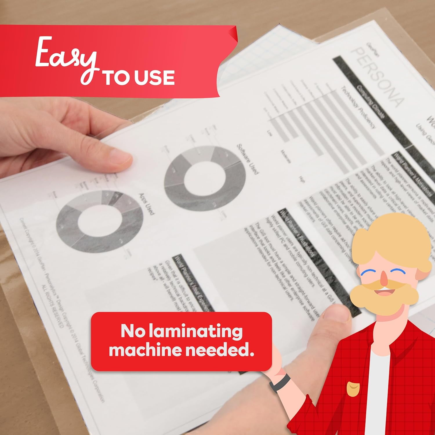 XFasten Clear Laminating Sheets, 9" x 12", Pack of 100, Self-Adhesive Glossy