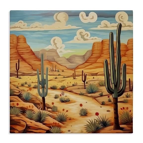 Stupell Industries Rustic Lodge Desert & Swirling Clouds Canvas Art, 24 x 24, by Lazar Studio