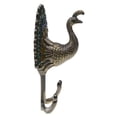 thumbnail image 3 of Injueey 1 par pavo real doble metal ropa toalla bolsa colgador de pared DIY gancho - bronce Almacenamiento y organización del hogar Bronce, 3 of 6