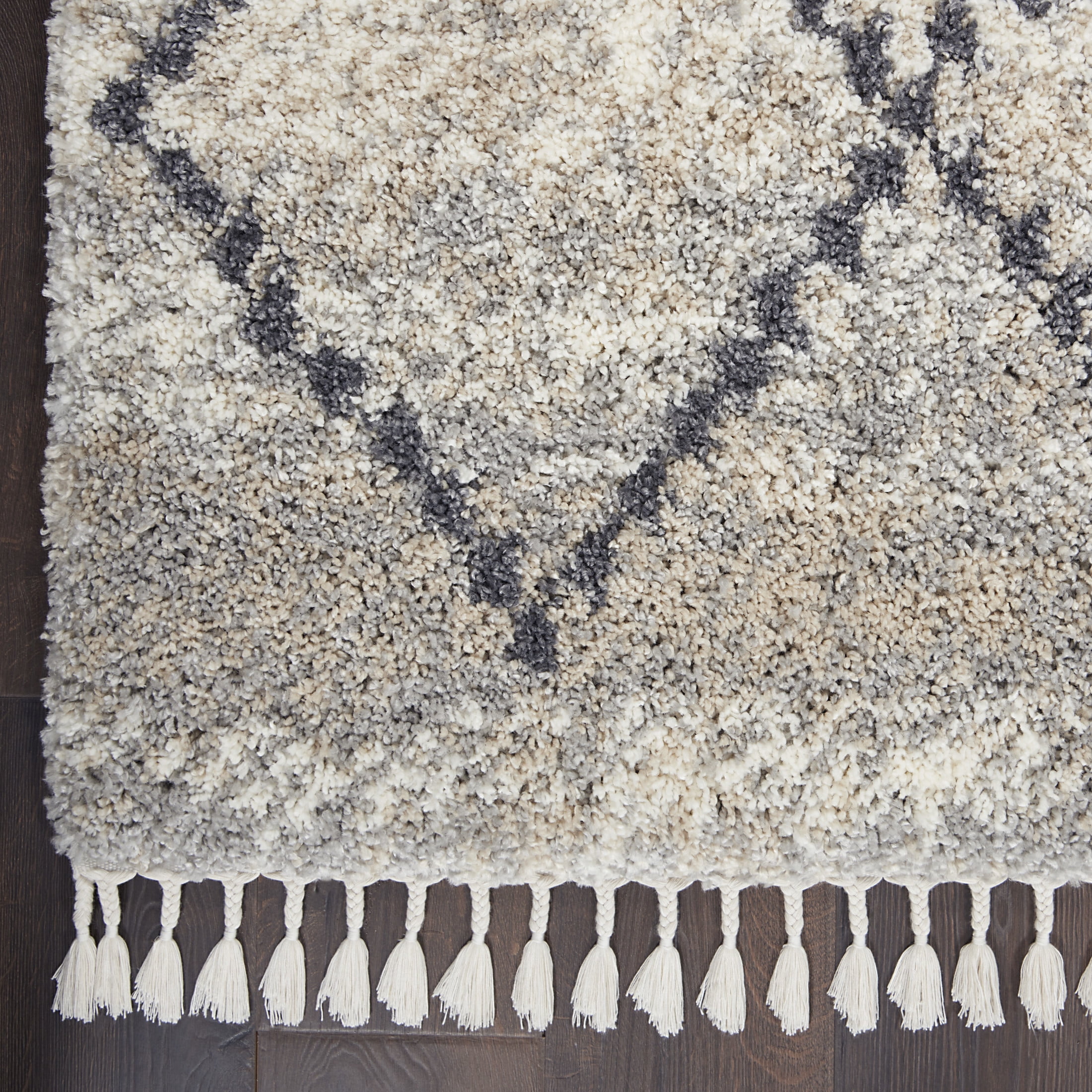 Nourison Oslo Shag 9' x 12' Silver Grey Shag Indoor Rug