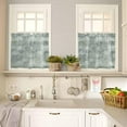 thumbnail image 4 of Green Grey Kitchen Curtains and Valances Set, Rod Pocket Curtains Tier Farmhouse Window Curtains 36 Inch Length, Modern Graffiti Abstract Art Retro Country 3 Piece Kitchen Curtains Set, 4 of 6