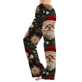 thumbnail image 2 of Lumtrix Womens Christmas Pajama Pants Oversized Trendy Santa Claus Knit Printed Lightweight Drawstring Lounge Pants Wine 3XL, 2 of 6