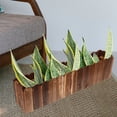 thumbnail image 4 of 1Pcs Flower Box Small Dark Brown Rectangular Wooden For Windowsill Decor, 4 of 9