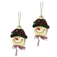 thumbnail image 3 of WASHWEPE 2Pcs Christmas Pendant Retro Style Hanging Decoration for Home and Office 10X8CM Wood Polyester, 3 of 8