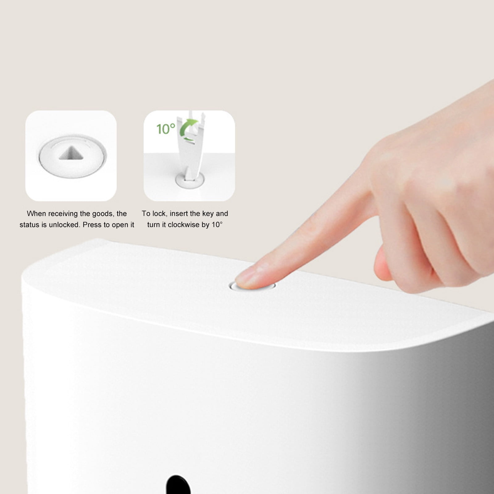 Modern ABS Wall Mounted Paper Towel Dispenser Tissue Holder Box with Lock for Bathrooms with Clear Fill Levels Window