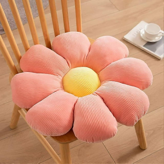 Flower Pillow, Flower-Shaped Throw Pillow Butt Seating Cushion Flower Floor Pillow, Cute Decorative Plush Pillow for Chair Bed Sofa (Green, 14.9