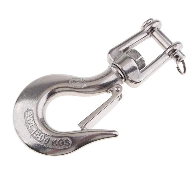 Equipo de remolque de aparejo de gancho de elevación giratorio de material acero inoxidable 304 de 1/2 " Sharpla Gancho de clevis de ojo giratorio