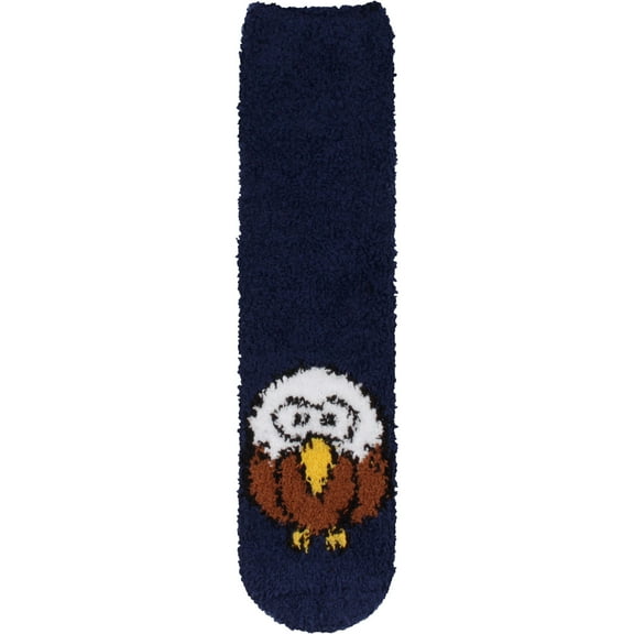 Women's 1 Pair Super Soft Cute Fuzzy Cozy Warm Animal Face Indoor Outdoor Cabin Crew Home Socks, Eagle