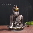 thumbnail image 4 of DOLITY Ceramic Backflow Incense Burner Waterfall for Desktop Office Meditation Brown, 4 of 9