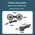 thumbnail image 2 of LNGOOR Universal Car Seat Dual Head Cooling Fan  USB-Powered Rear Seat Ventilation Fan  5V Portable Vehicle Exhaust Fan for Enhanced Air Circulation  Driver Passenger Comfort Accessory, 2 of 6