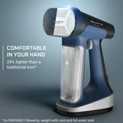 Rowenta Pure Force 2-in-1 Handheld Garment Steamer and Iron for Clothes, 1875W, 15-Second Heat Up, 7.1 Oz Water Tank, 12-Minutes of Continous Steam, Auto Shut-off, Blue DR8820U1