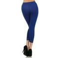 thumbnail image 2 of Sakkas Cotton Blend Lace Trim Stretch Capri Leggings - Made in USA - Royal Blue - Medium, 2 of 5