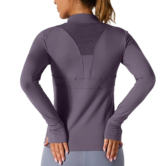 Women's Ultra-Soft Athletic Jacket Long Sleeve Lightweight Zip Up Workout Sun Protection Jacket Slim Fit Yoga Tops