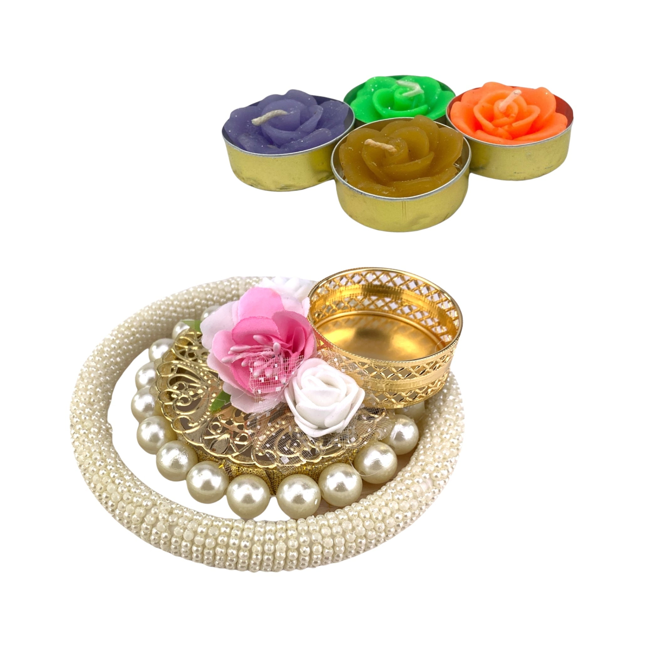LoveNspire Pearl Tealight Candle Holders, Diwali Decorations, Boho