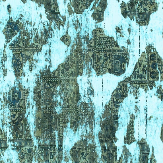 Ahgly Company Indoor Square Abstract Light Blue Modern Area Rugs, 5' Square