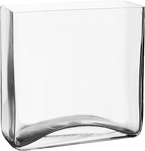 Open 6"x 4" Wedding Home Decor 1 pc H-9.5" Rectangle Clean Glass Vase 