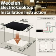 Weceleh 30 Electric Cooktop,4 Burners Built in Ceramic Stove,Electric Stove Top 6400W