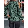 thumbnail image 3 of Chase Secret Womens Tops Sexy V Neck Off Shoulder Blouses Long Sleeve Leopard Print Shirts Lightweight Outfits, 3 of 6