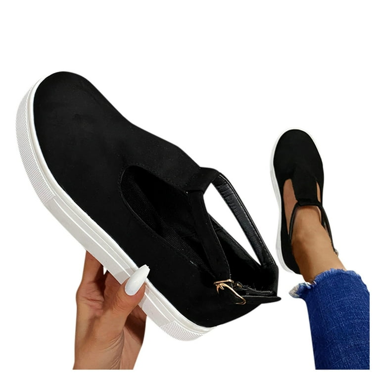 iOPQO Women s casual shoes Fashion Women Suede Casual Buckle Strap