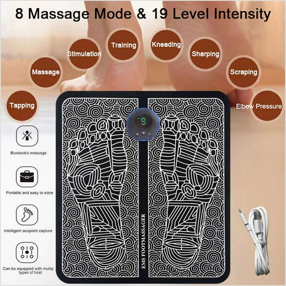 Electric EMS Foot Massager Leg Reshaping Pad Feet Muscle Stimulator Mat Stock