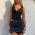 thumbnail image 4 of Jerdar Women's Sexy Y2K Draped Cowl Neck Ruched Side Crop Top Trendy Sleeveless Going Out Tank Tops XXL, 4 of 6