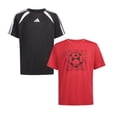 thumbnail image 4 of adidas Youth Boy's 2 Pack Short Sleeve T-Shirts (US, Alpha, Medium, Regular, Red (Black/Red)), 4 of 5
