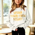 thumbnail image 2 of XAOFW Girls Hoodies Casual Letter Print Long Sleeve Hooded Sweatshirts Soft Cozy Fashion Pullover For Kids Trendy Tops 8-9 Years, 2 of 4