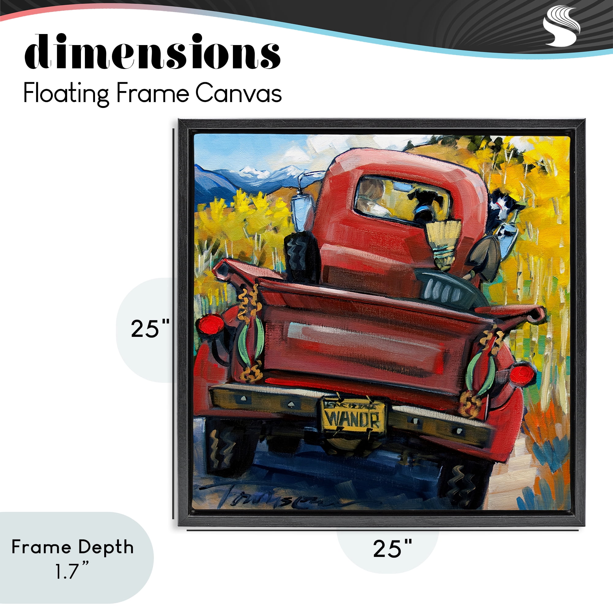 Stupell Industries Wander Truck Through Wheat Grass Black Framed Floater Canvas Wall Art, design by CR Townsend