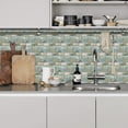 thumbnail image 5 of DEWOO 10 Sheets Peel and Stick Tile Backsplash for Kitchen Wall Tile, Self Adhesive Brick Backsplash Subway Tiles Backsplash, Stick on Tiles Kitchen Backsplash(Retro Green,10.6"x10"), 5 of 11