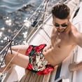 thumbnail image 2 of luoweisi Men's Beach Shorts Quick Dry Swim Trunks with Mesh Lining Rose and Leopard 2XL, 2 of 5